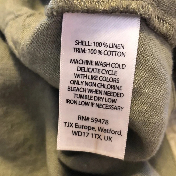 St. Tropez West 100% Linen Utility Style Button Front Jacket - Picture 7 of 8